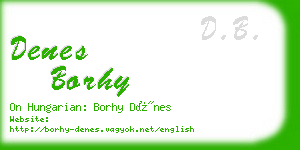 denes borhy business card